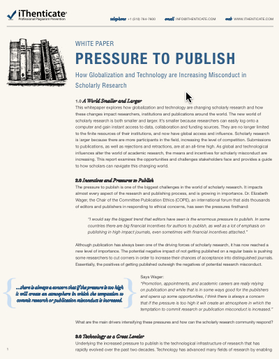 pressure to publish