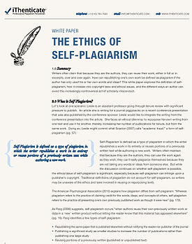 self plagiarism white paper